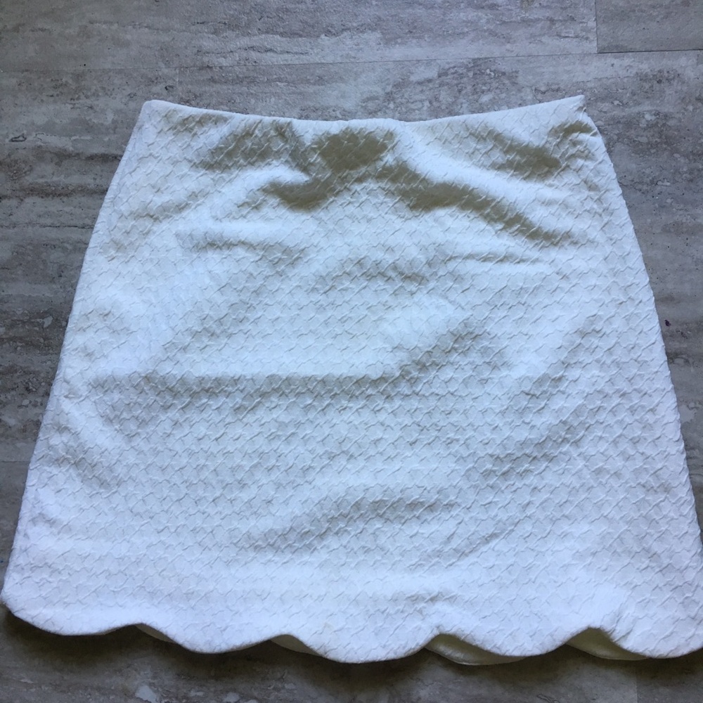 White scalloped skirt